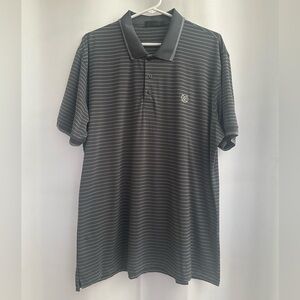 G/FORE Men Short Sleeve Golf Polo Gray with Light Gray Stripes, Size Large